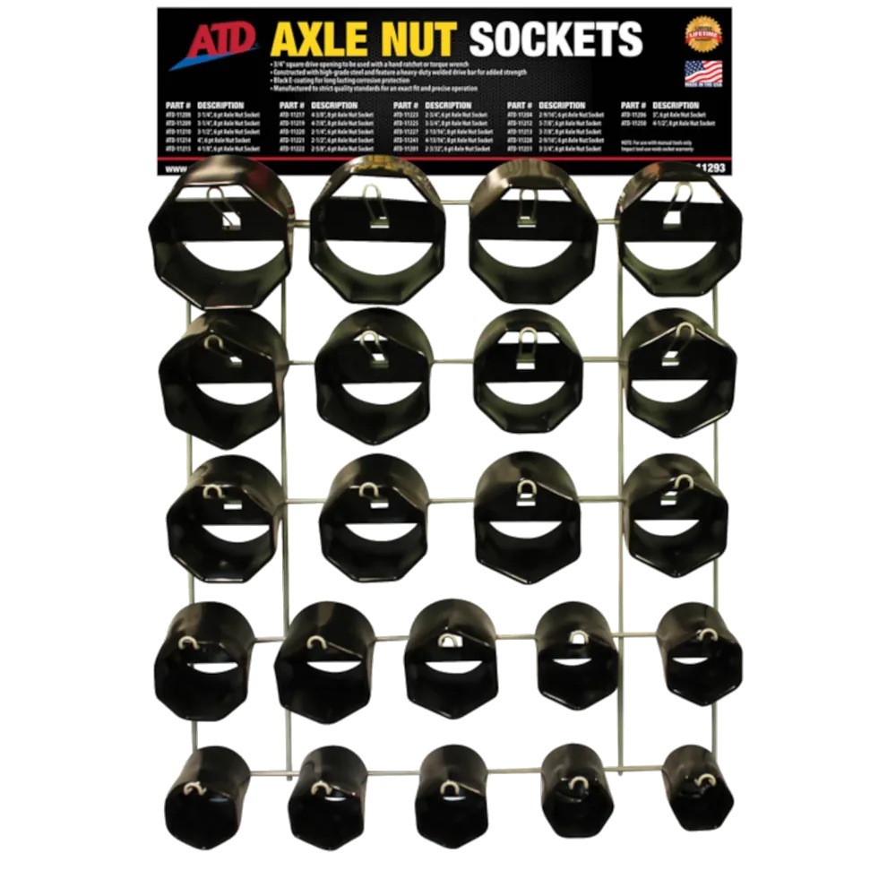 ATD 11293 22 Pc. Axle Nut Socket Display