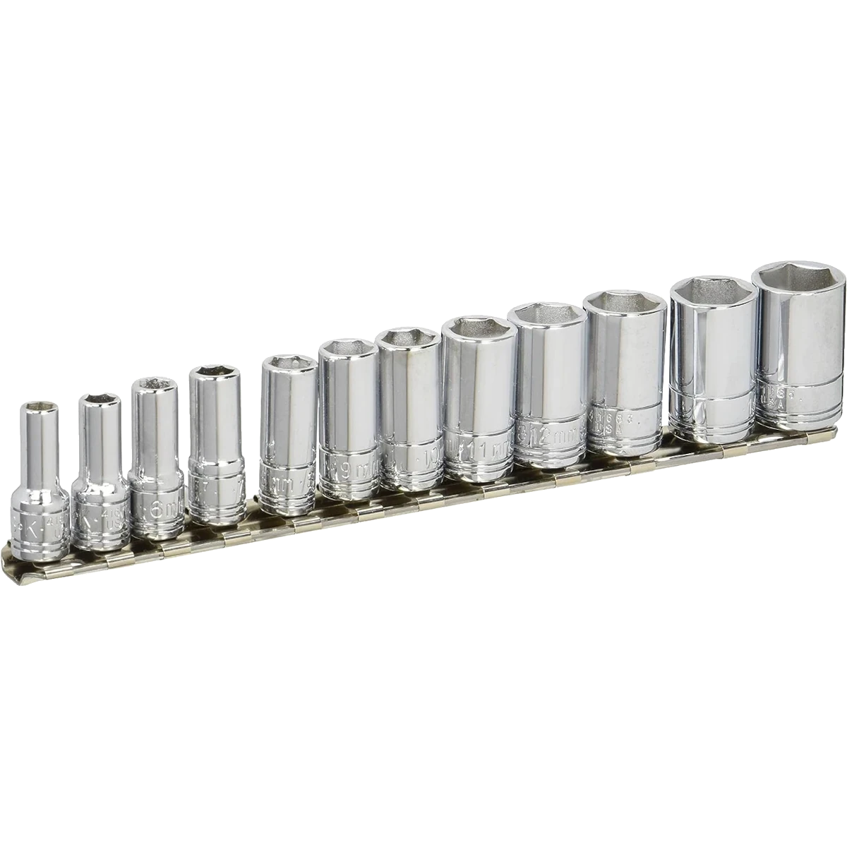 SK 12 Piece 1/4" Drive 6 Point Semi-Deep Metric Socket Set