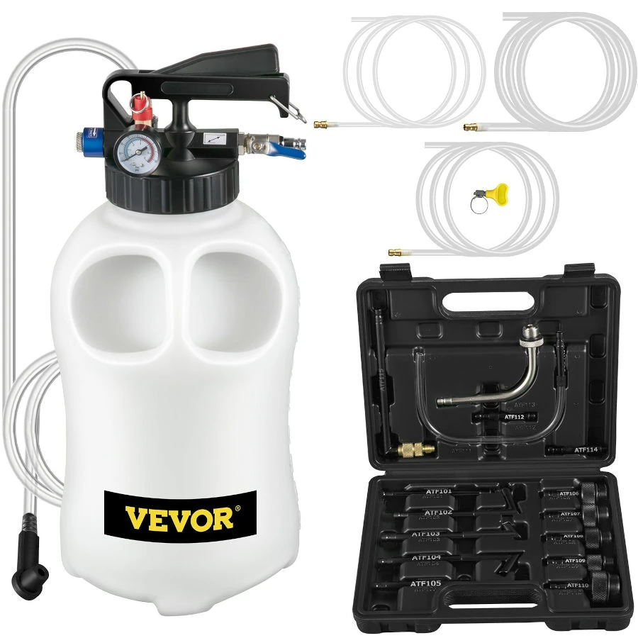 Vevor 10350 Transmission Fluid Pump ATF Refill Pump Kit 10L with 14 Most Used Adapters