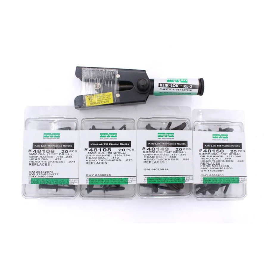 Marson 48006 Klik-Lok KL-2 Professional Plastic Rivet Kit