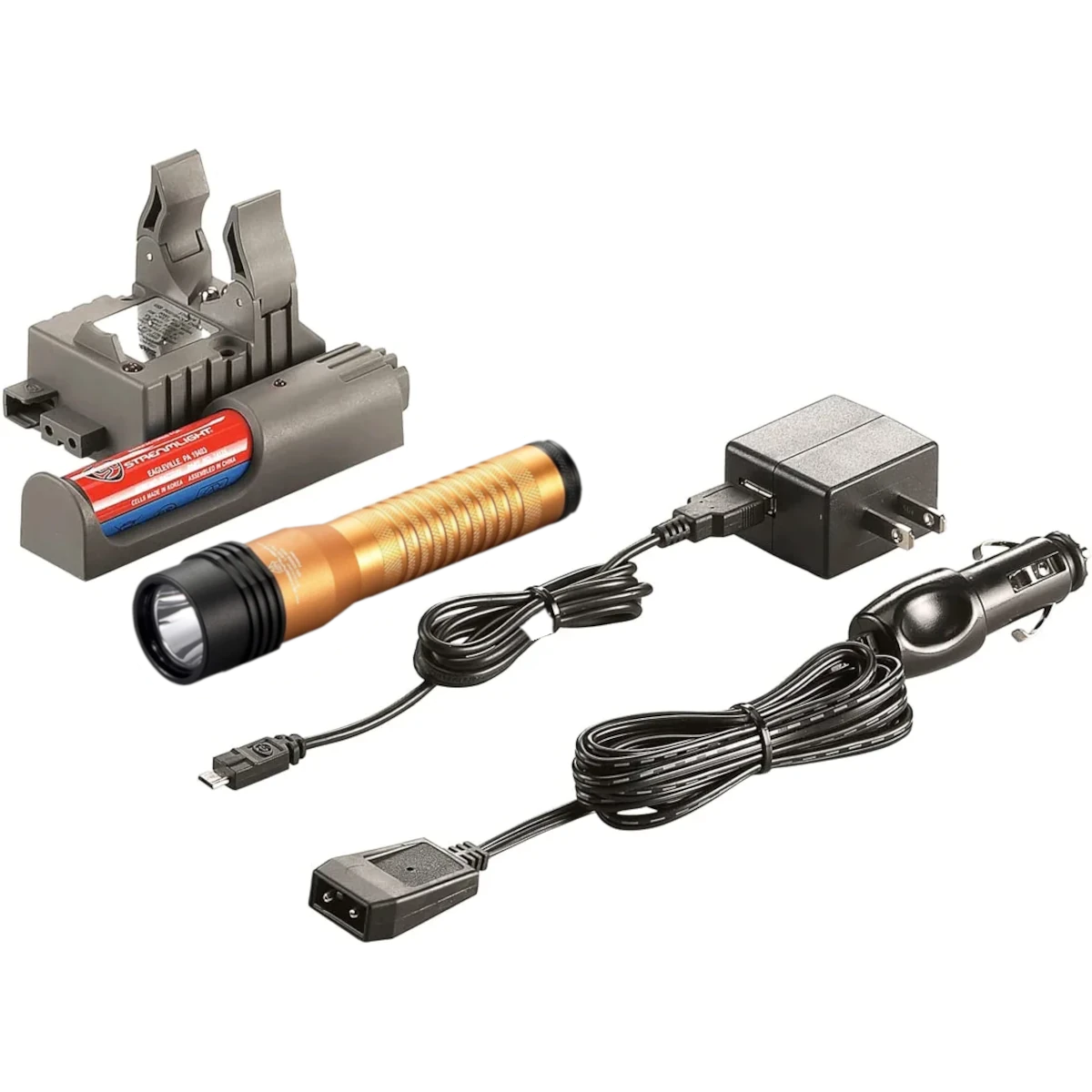 STREAMLIGHT 74785 Strion LED HL Rechargeable Flashlight with 120V AC/12V DC PiggyBack Charger - Orange