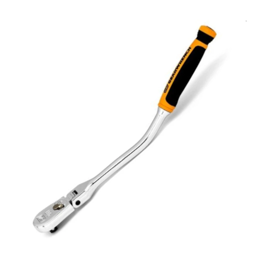 Gearwrench 3/8" Drive 90-Tooth Dual Material Offset Flex Head Teardrop Ratchet 12-1/4"