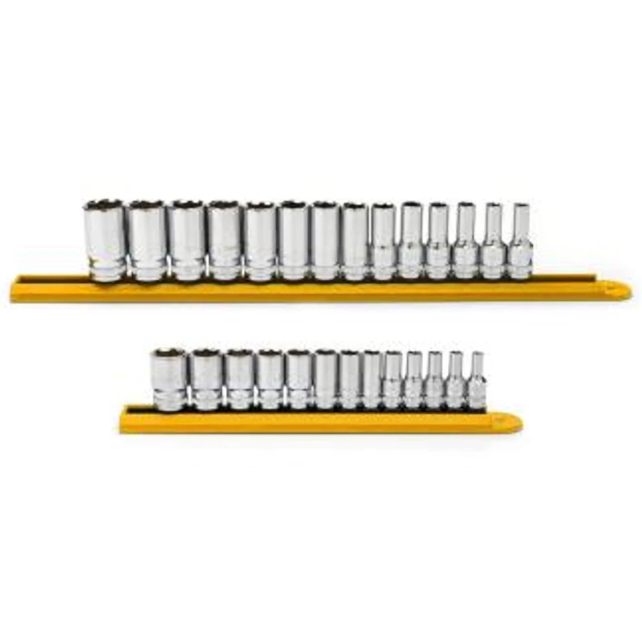 GEARWRENCH 86541 27 Pc. 1/4" and 3/8" Drive 6 Point Mid Length Metric Socket Set