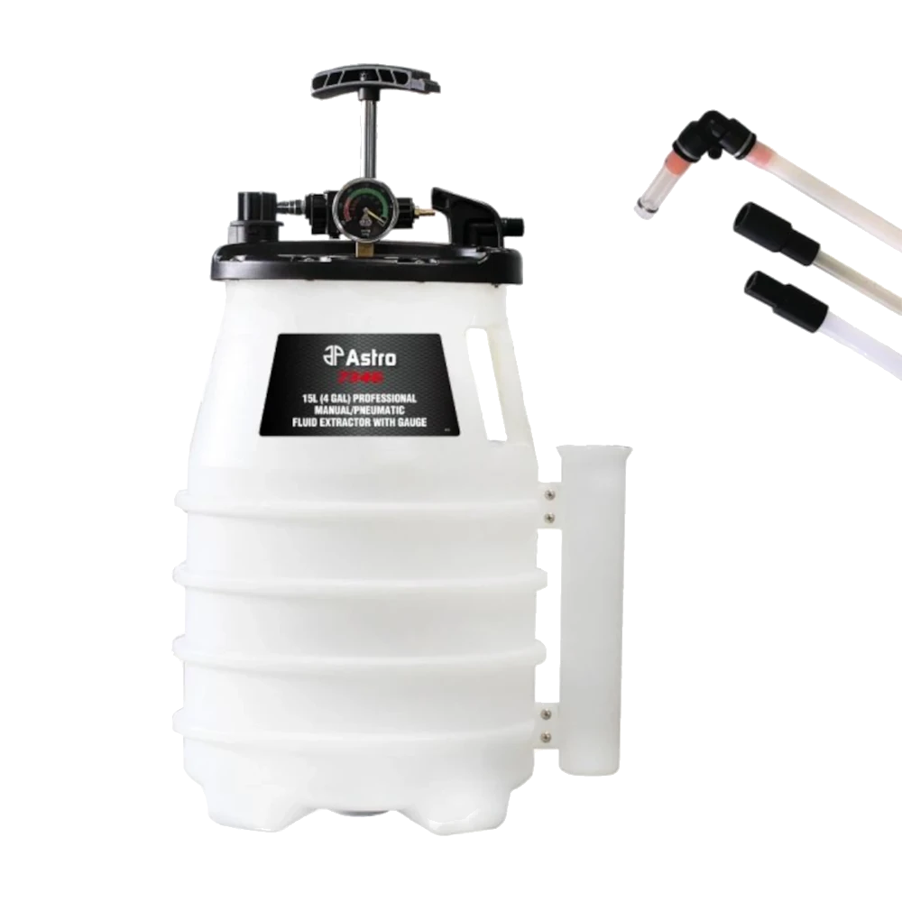 ASTRO 7346 15L (4 Gal) Professional Manual/Pneumatic Fluid Extractor with Gauge