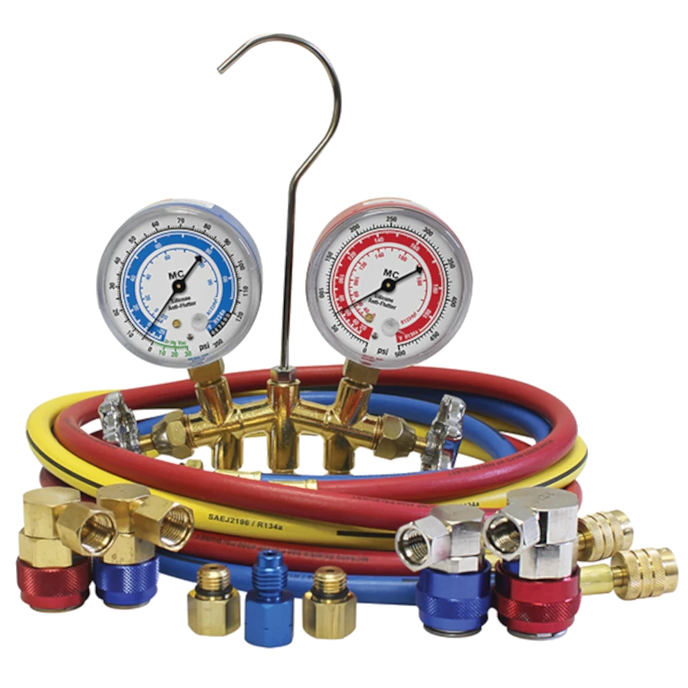 ATD 3681 R1234yf/R134a Brass Manifold Gauge Set