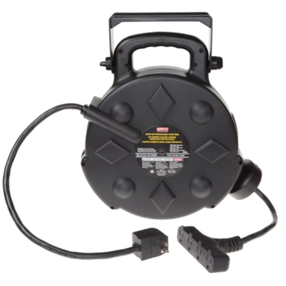 BAYCO 50' Retractable Polymer Cord Reel w/All-Weather Cord