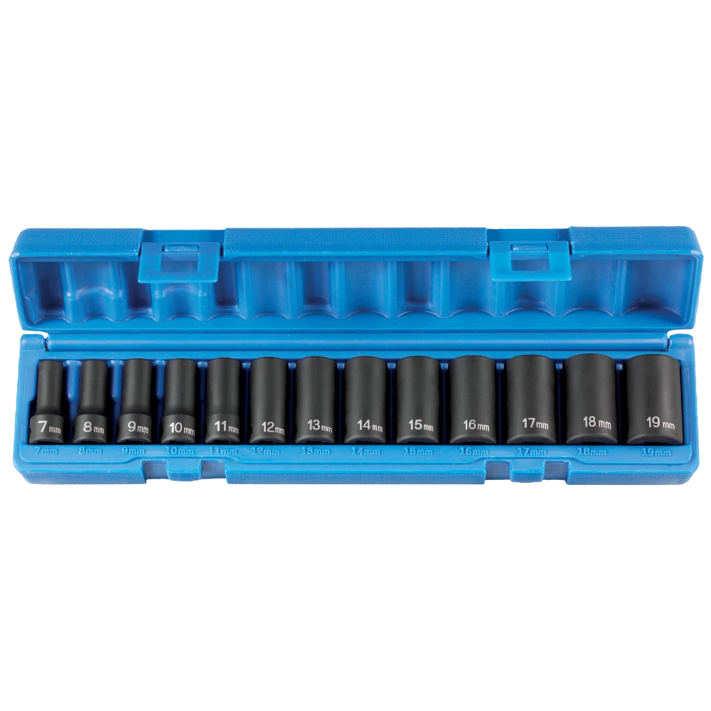 GP 1213MSD 3/8" Drive 13 Pc Metric Semi-Deep Length Impact Set