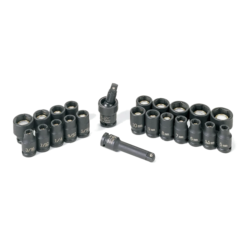 GP 9723G 1/4" Drive 23 Pc Standard Length Magnetic SAE/Metric Impact Set