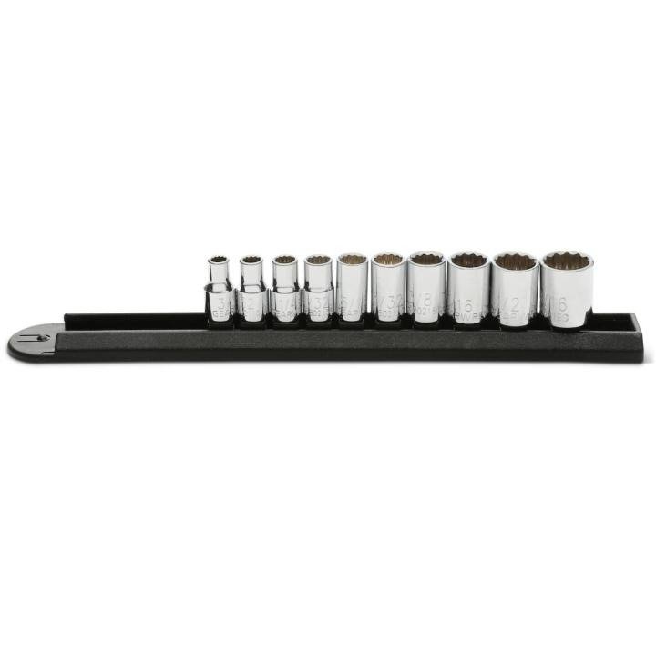 GEARWRENCH 10 Pc 1/4" Drive 12 Point Standard SAE Socket Set