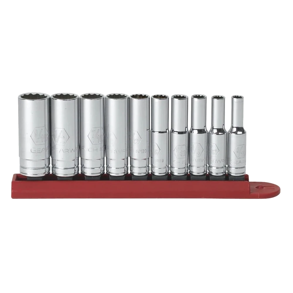 GEARWRENCH 10 Pc. 1/4" Drive 12 Point Deep SAE Socket Set