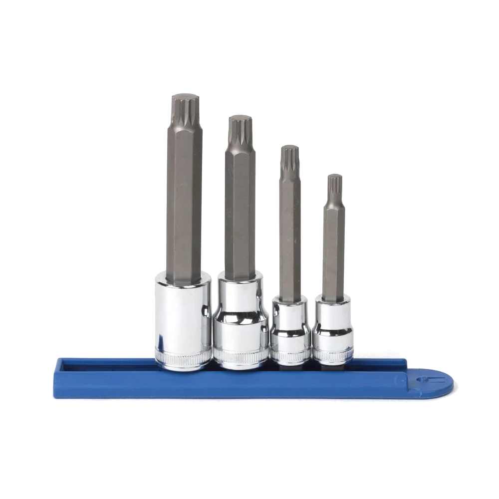 GEARWRENCH 80572 4 Pc. 3/8" & 1/2" Drive Extra Long Triple Square Bit Metric Socket Set