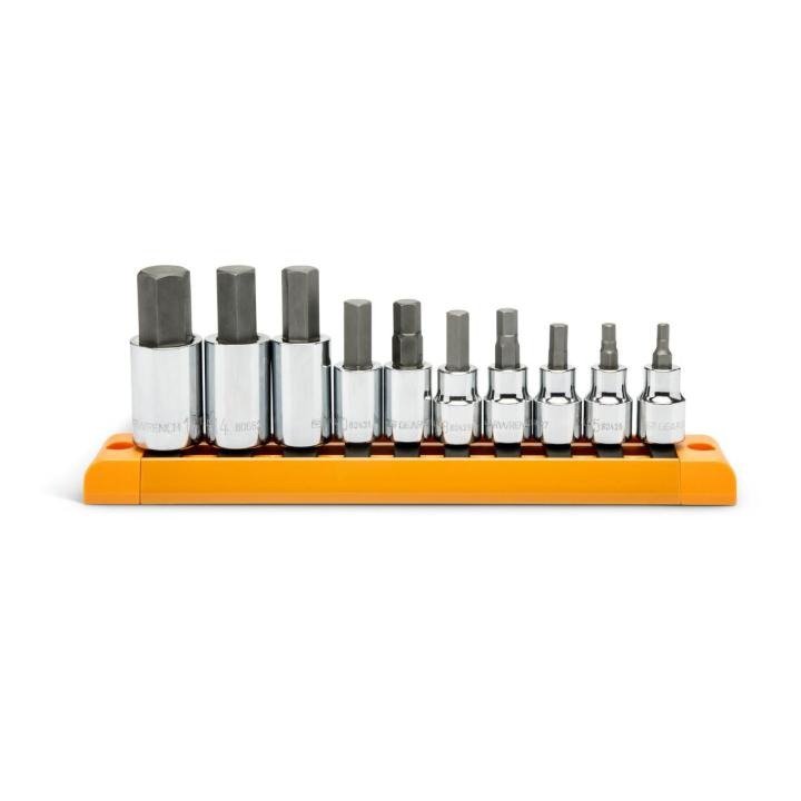 GEARWRENCH 80578 10 Pc. 3/8" & 1/2" Drive Hex Bit Metric Socket Set