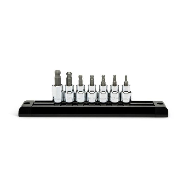 7 Piece 3/8" Drive Ball End Hex Bit SAE Socket Set