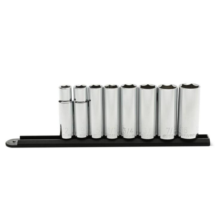 GEARWRENCH 8 Pc. 1/2" Drive 6 Point Deep SAE Socket Set