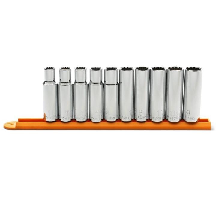 GEARWRENCH 80712 10 Pc. 1/2" Drive 12 Point Deep Metric Socket Set