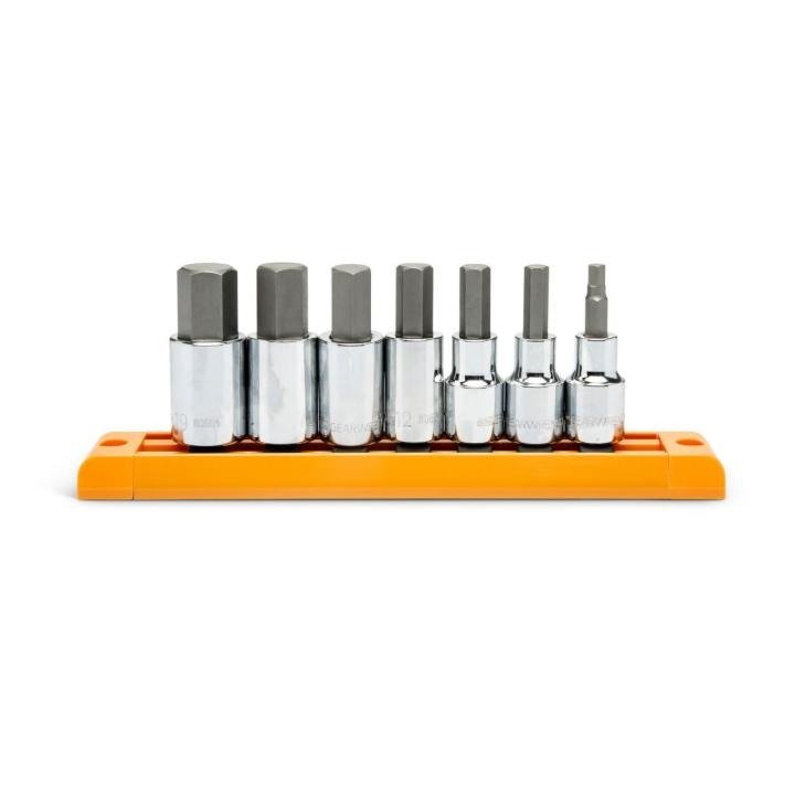 GEARWRENCH 80720 7 Pc. 1/2" Drive Hex Bit Metric Socket Set