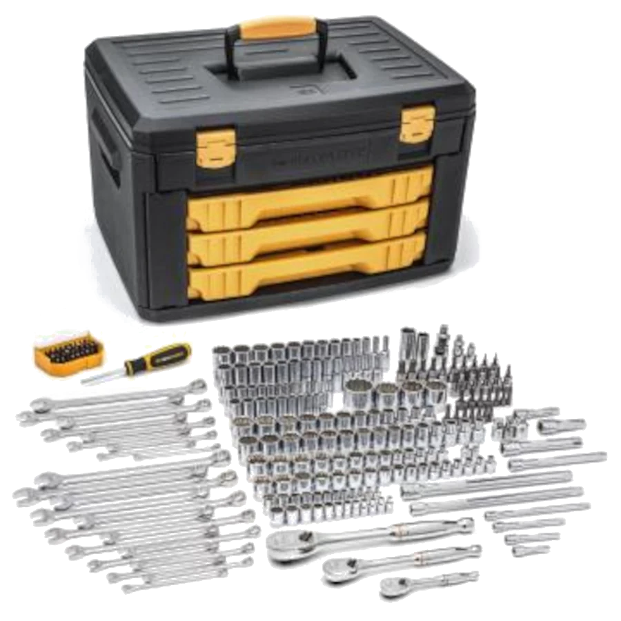 GEARWRENCH 80972 243 Pc. 12 Point Mechanics Tool Set in 3 Drawer Storage Box