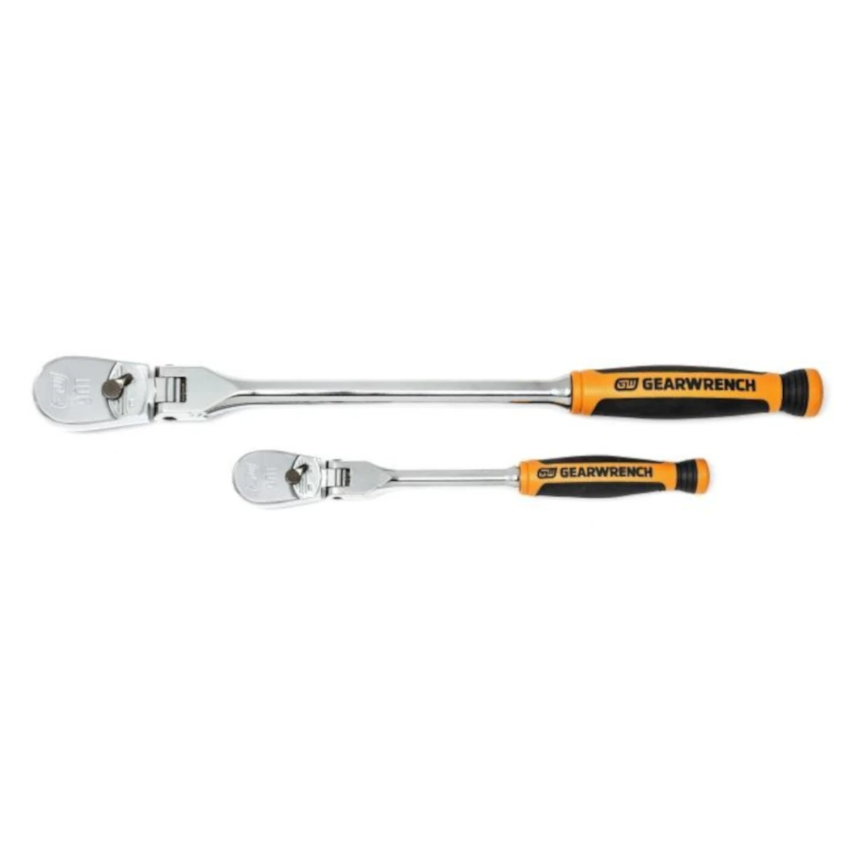 GEARWRENCH 81204T 2 Pc. 1/4" & 3/8" Drive 90-Tooth Dual Material Flex Head Teardrop Ratchet Set