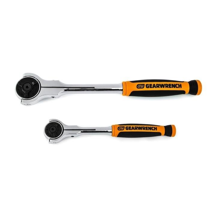 GEARWRENCH 81223 2 Pc. 1/4" & 3/8" Drive 72-Tooth Dual Material Roto Ratchet Set