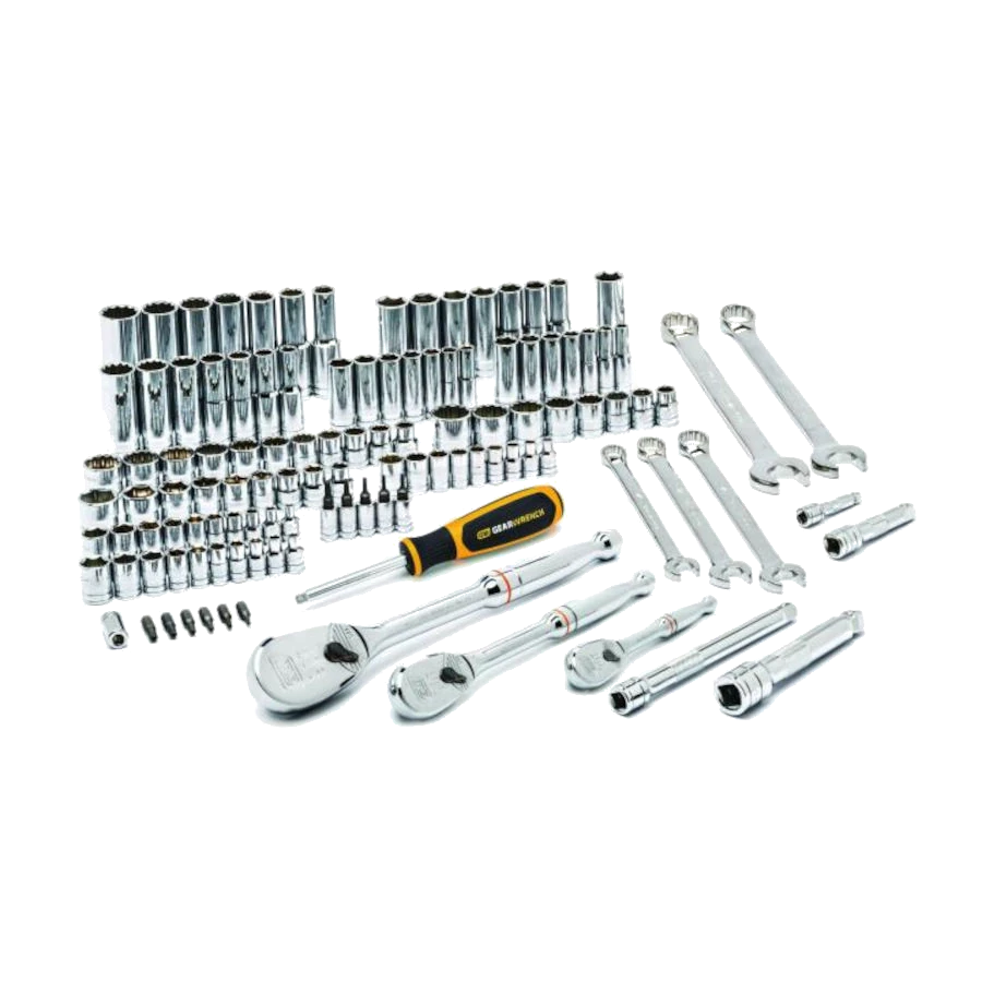 Gearwrench 83001D 118 Pc. 1/4", 3/8" & 1/2" Drive 6 & 12 Point Standard & Deep SAE/Metric Mechanics Tool Set
