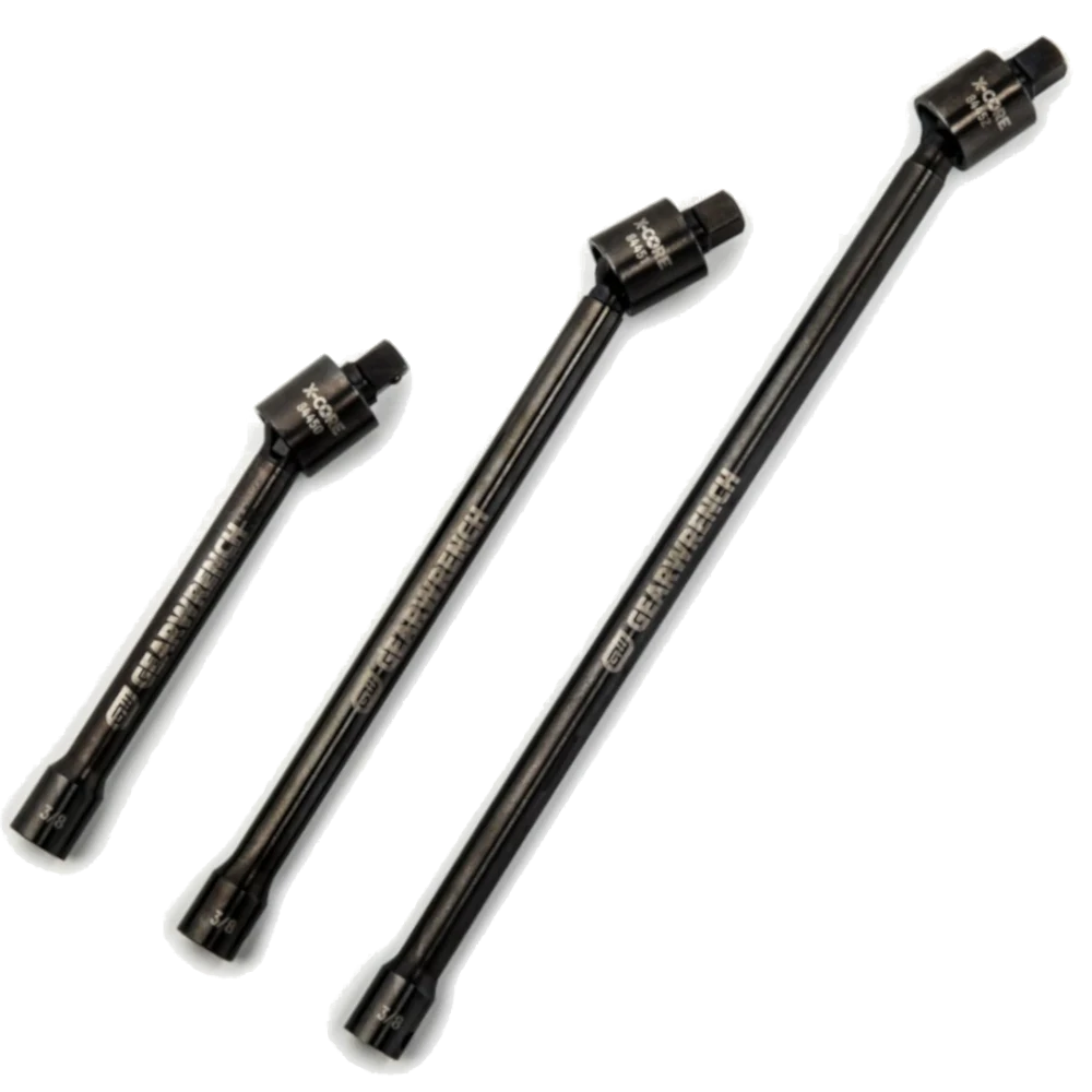 GEARWRENCH 84453 3/8" Drive X-Core&trade; Pinless Universal Joint Impact Extension Set 6", 9" & 12"