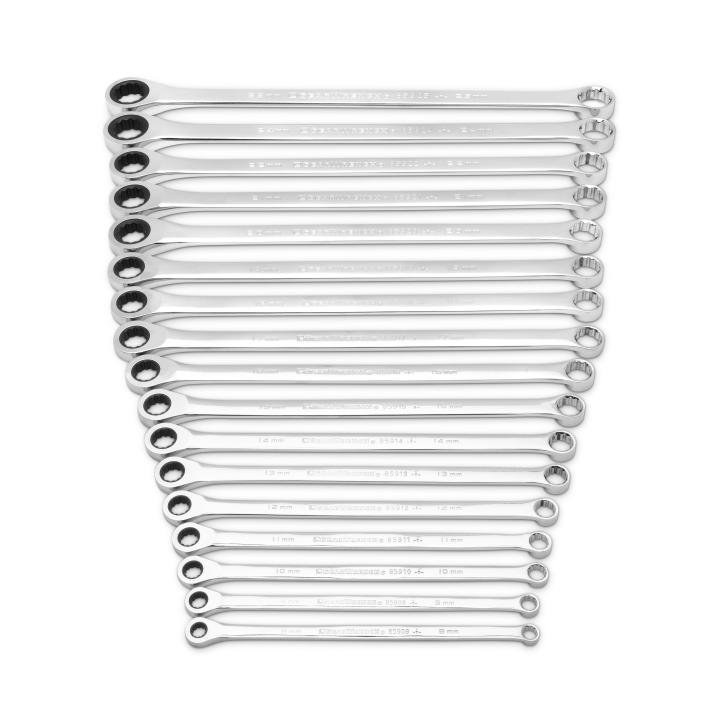 GEARWRENCH 85989 17 Pc. 12 Point XL GearBox Double Box Ratcheting Metric Wrench Set