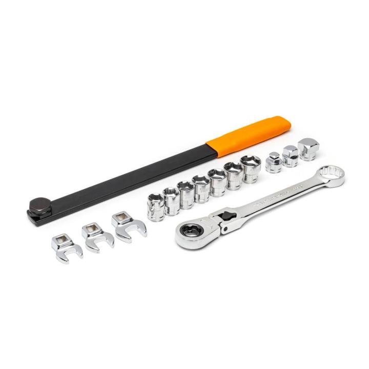 GEARWRENCH 89000 15 Pc. Serpentine Belt Tool Set with Locking Flex Head Ratcheting Wrench