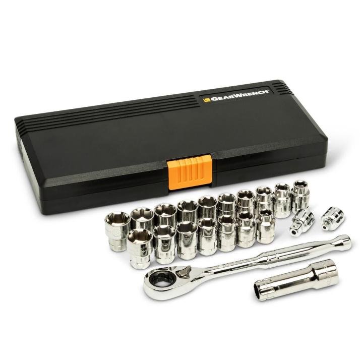 GEARWRENCH 8921 21 Pc. 3/8" Drive Pass-Thru 6 Point SAE/Metric Tool Set