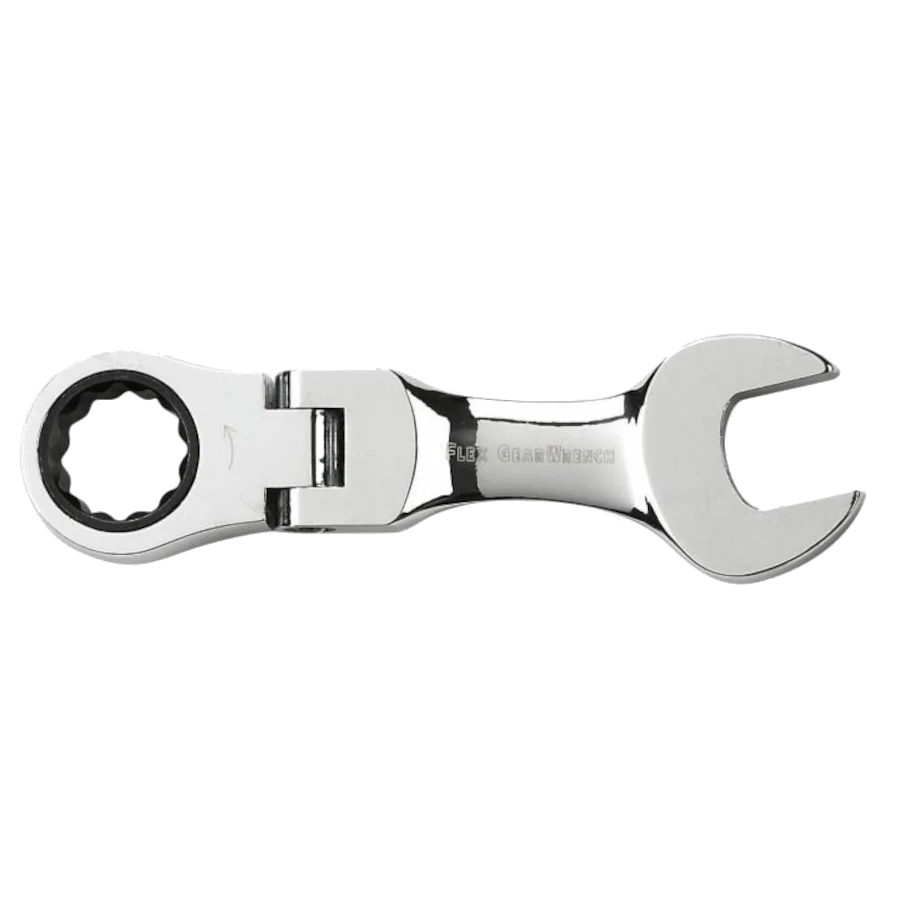 GEARWRENCH 14mm 72-Tooth 12 Point Stubby Flex Head Ratcheting Combination Wrench