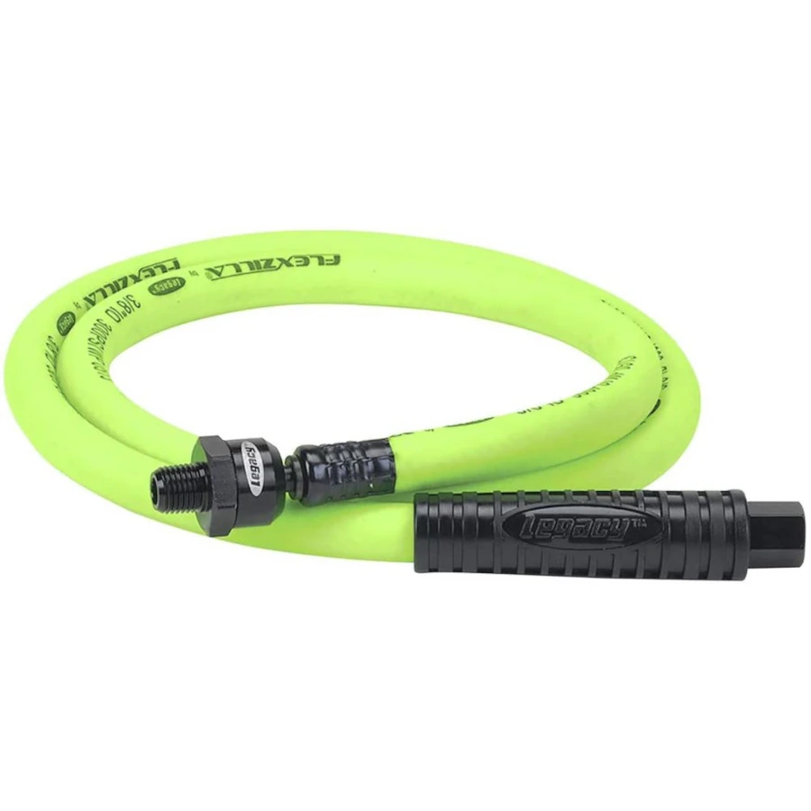 Legacy HFZ3804YW2B 3/8” x 4’ Flexzilla® ZillaGreen Ball Swivel Whip Hose