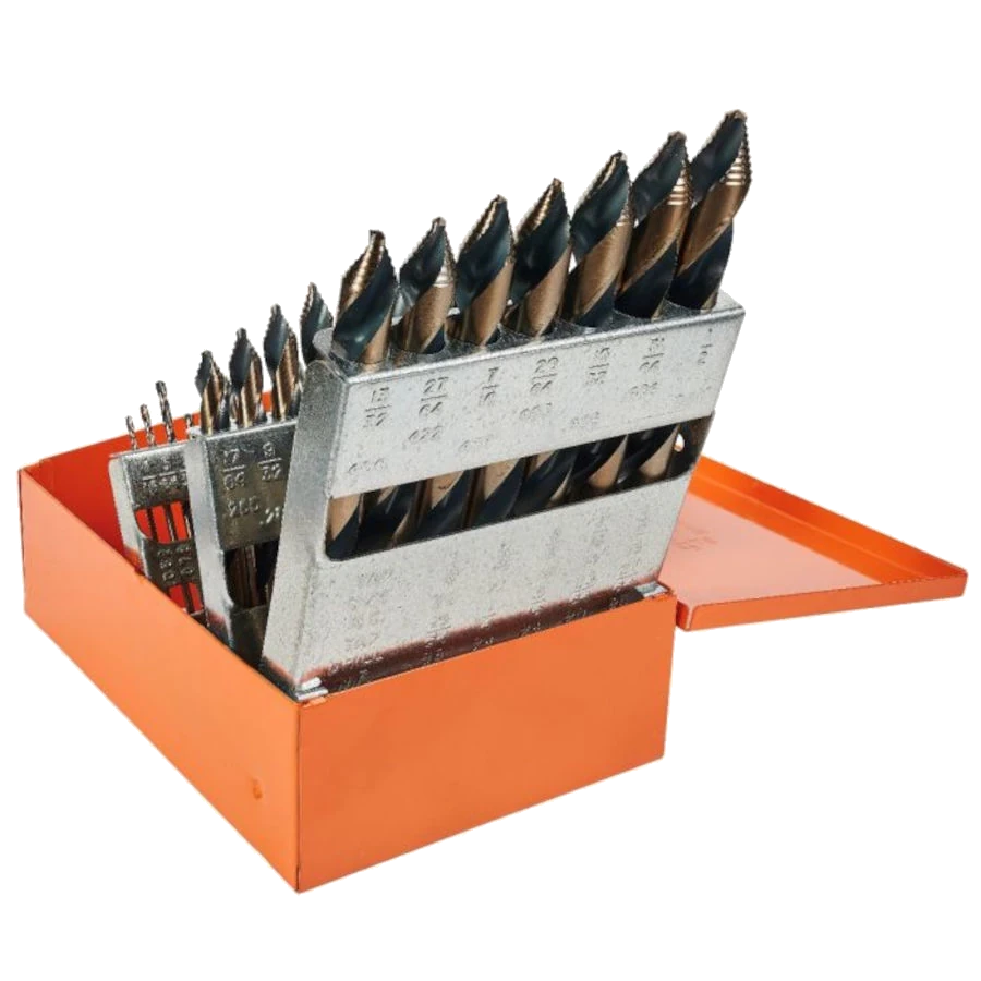 KnKut 29KK10 29 Piece Mechanics Length Step Point Drill Bit Set 1/16" -1/2" by 64ths