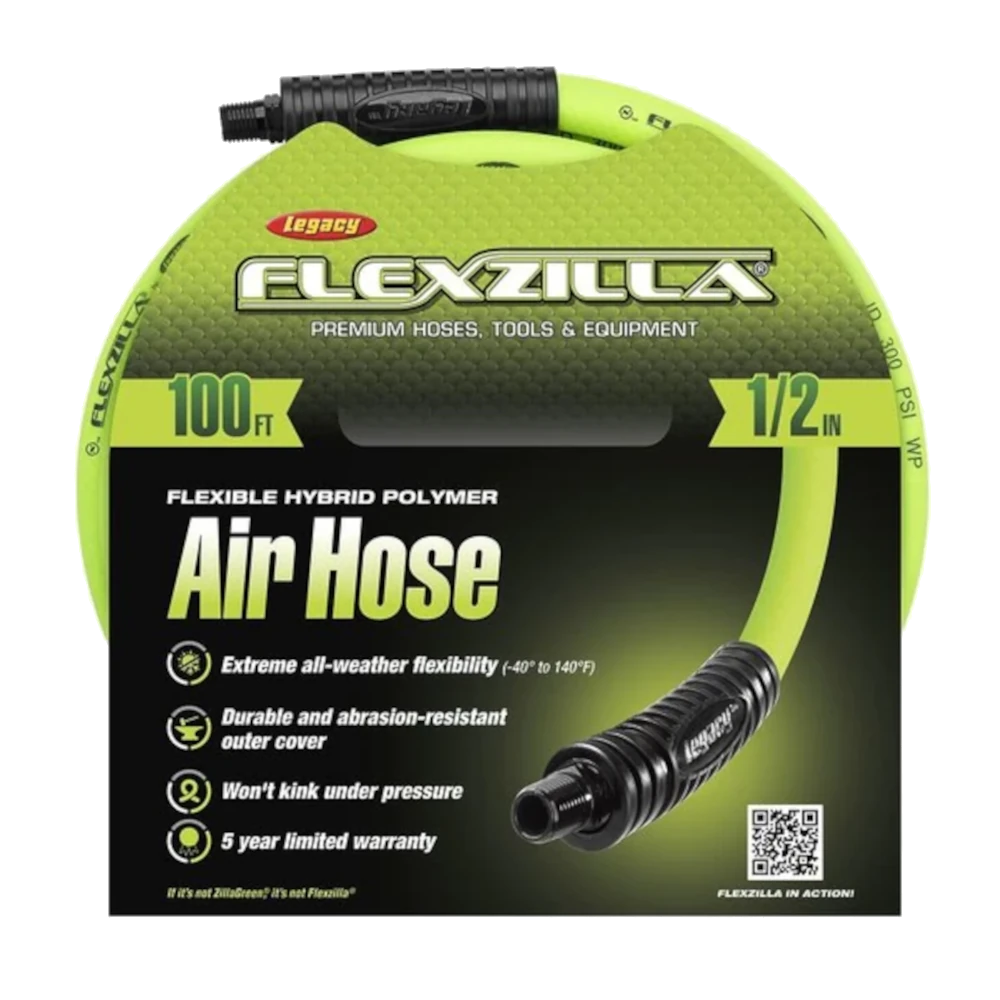 Legacy 1/2"X100' Flexzilla&reg; ZillaGreen Air Hose with 3/8" Ends