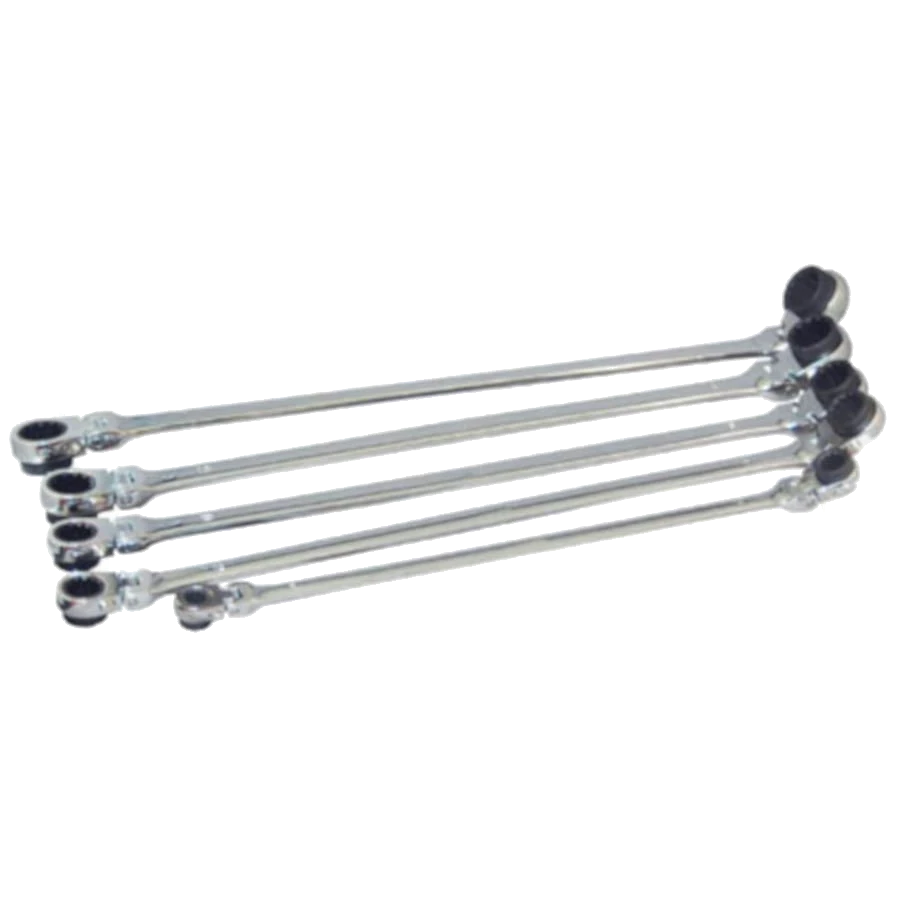 PLATINUM 99650 5 Pc. XL Ratcheting Wrench Set with 10 Metric Sizes