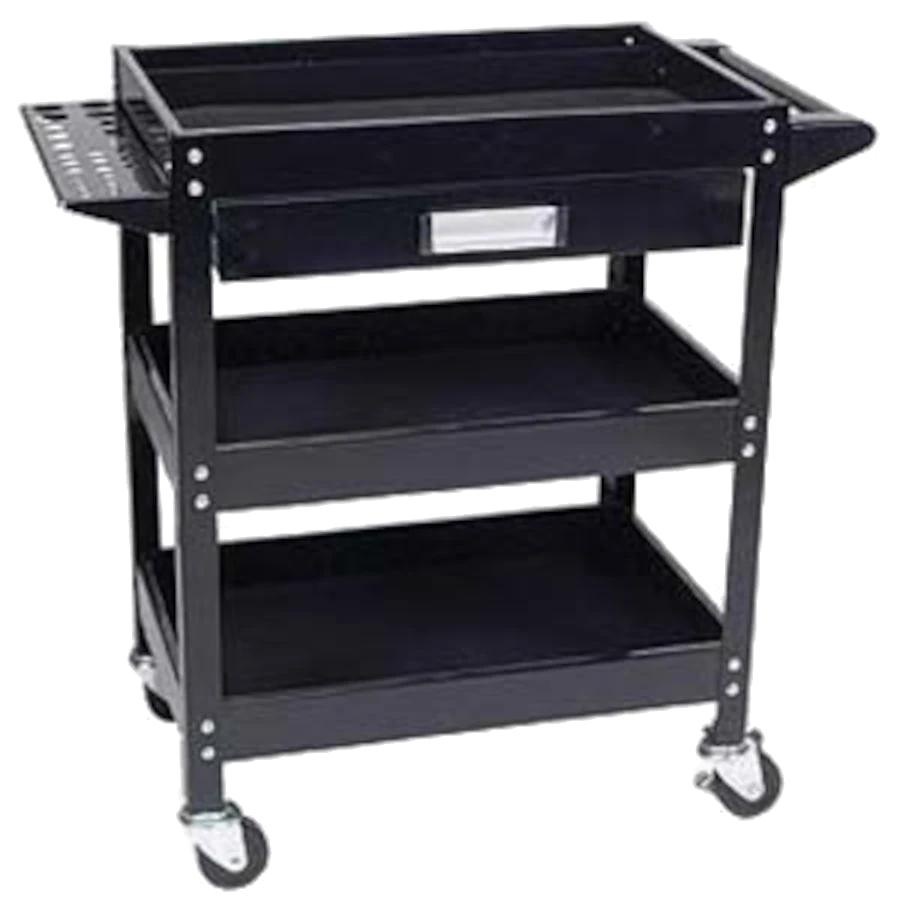 Preformance Tool W54006 3 Shelf Utility Cart w/Drawer