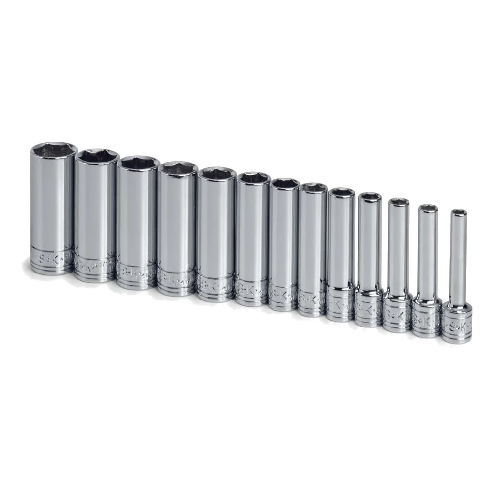 SK 13 Piece 1/4" Drive 6 Point Deep Metric Chrome Socket Set