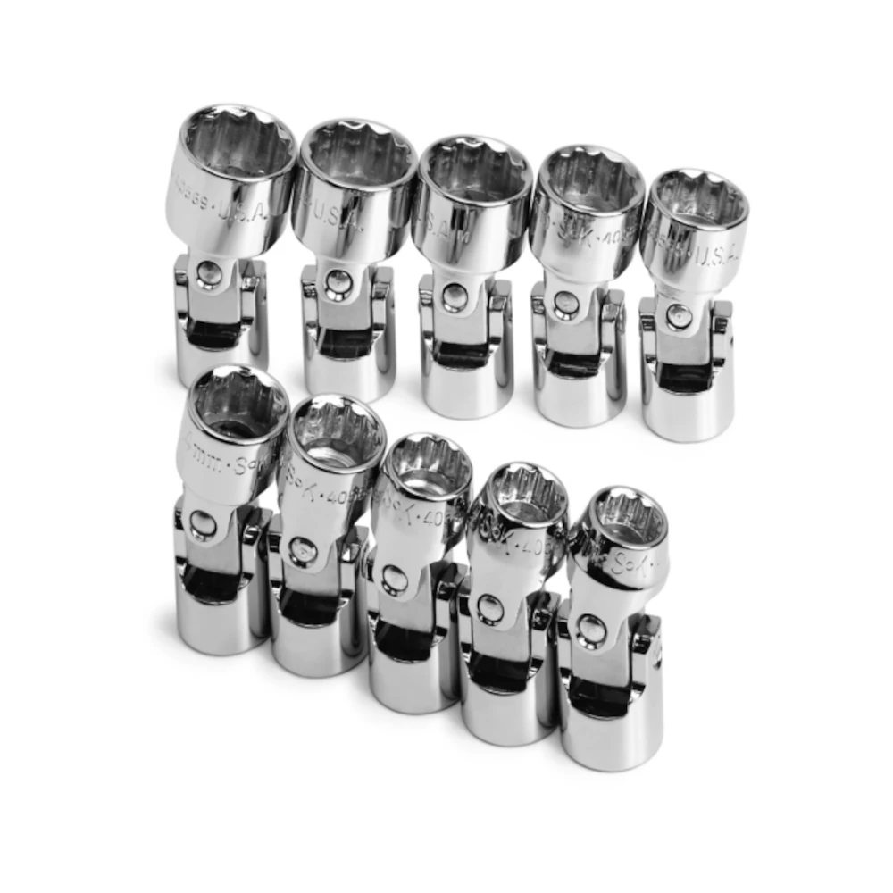 SK 10 Piece 3/8" Drive 12 Point Flex Metric Chrome Socket Set