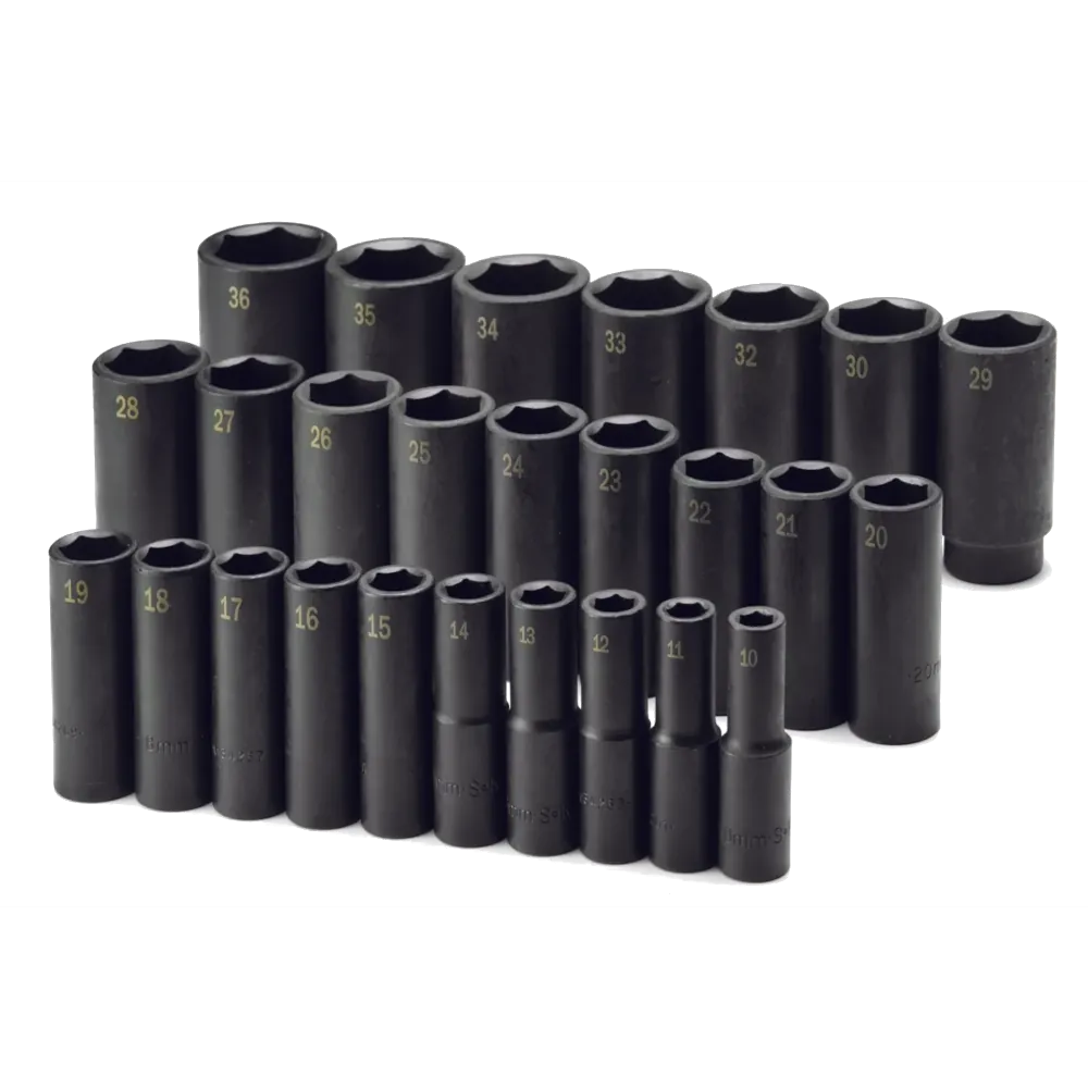 SK 4047 26 Piece 1/2" Drive 6 Point Metric Deep Impact Socket Set