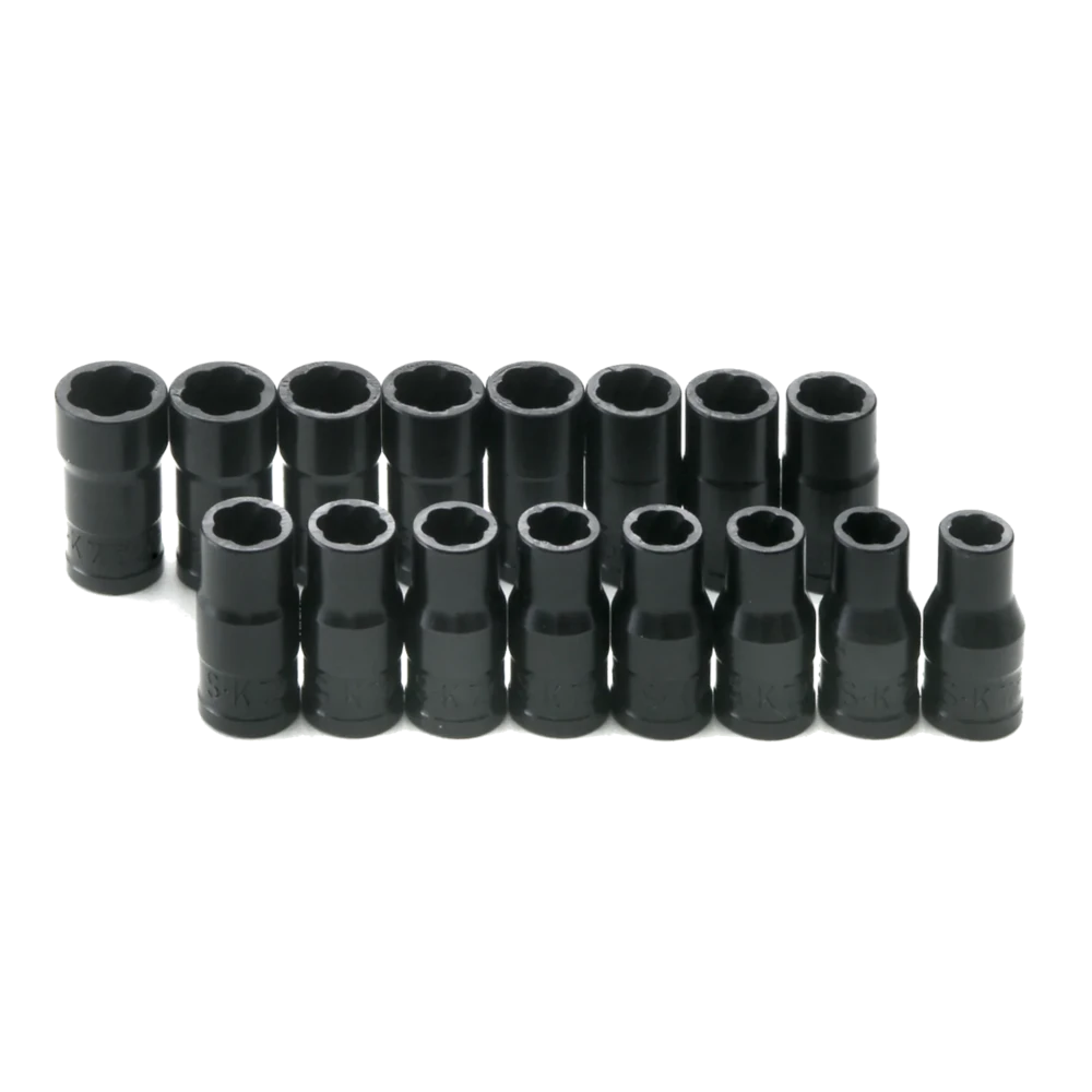 SK 756 16 Piece 1/4" Drive Fractional/Metric Standard Turbo Socket Set