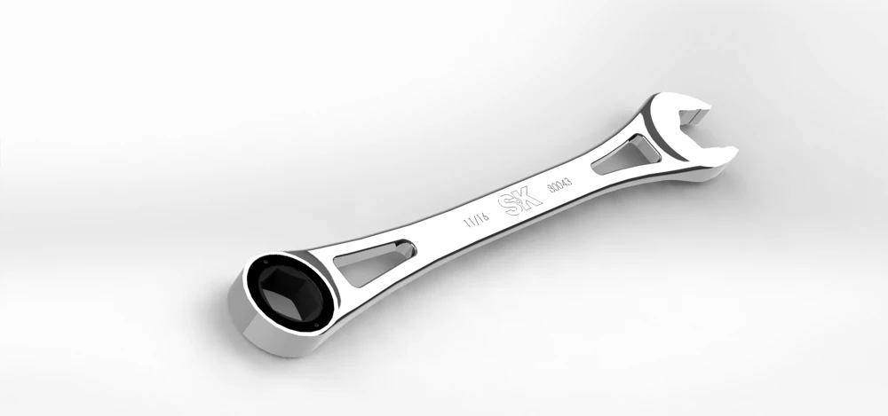 SK 80043 11/16" 6 Point Fractional Combination Chrome X-Frame&reg; Wrench