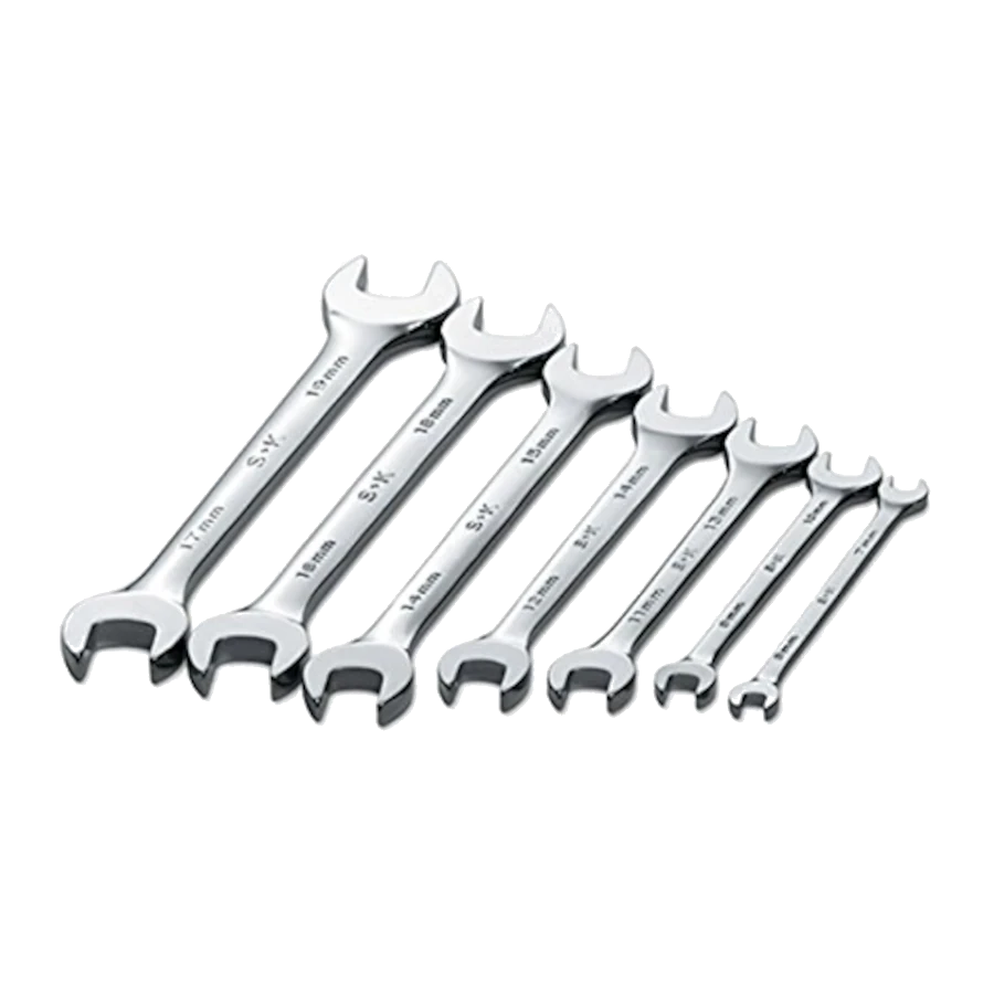 SK 86161 7 Piece SuperKrome Metric Open End Set