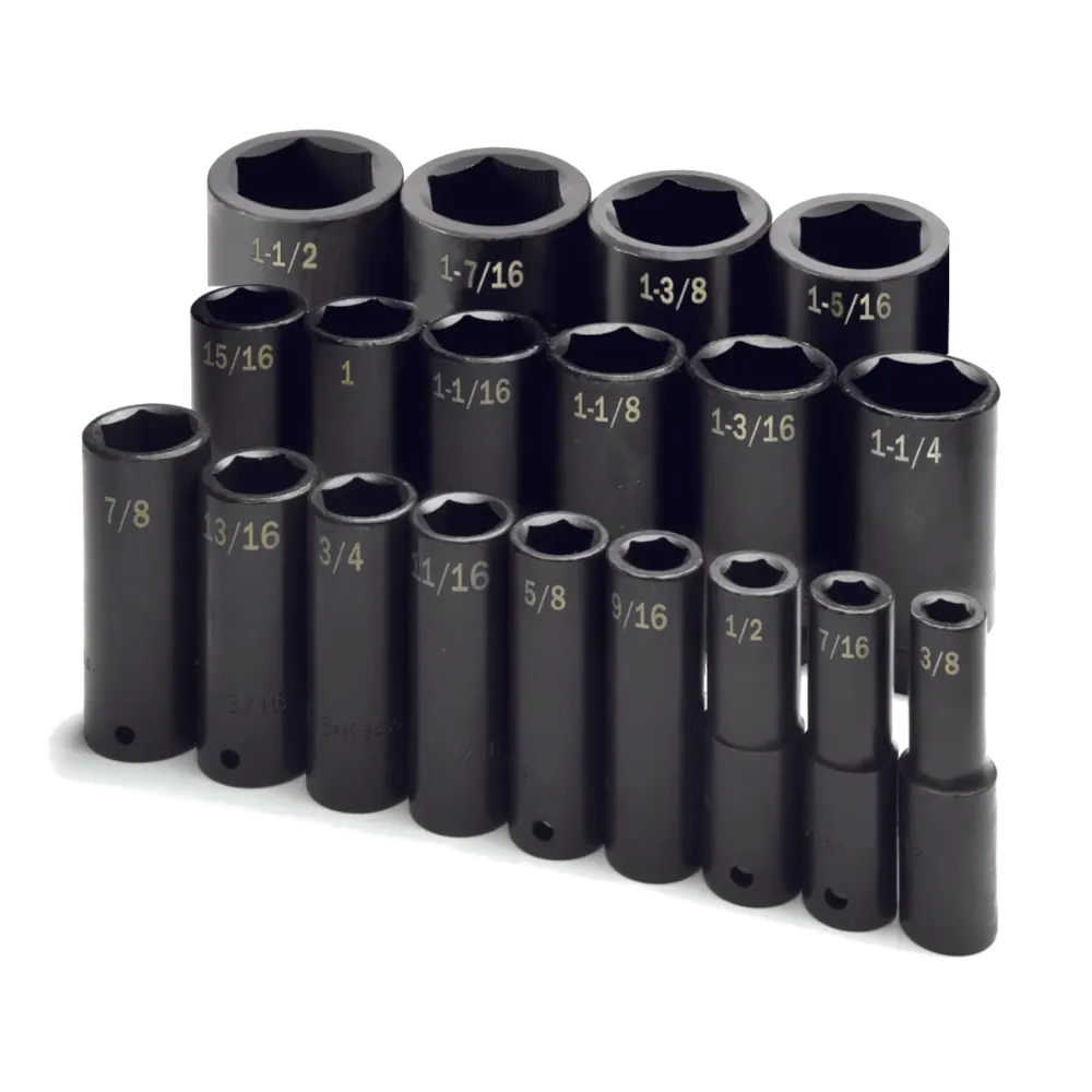 SK 4049 19 Piece 1/2" Drive 6 Point Fractional Deep Impact Socket Set