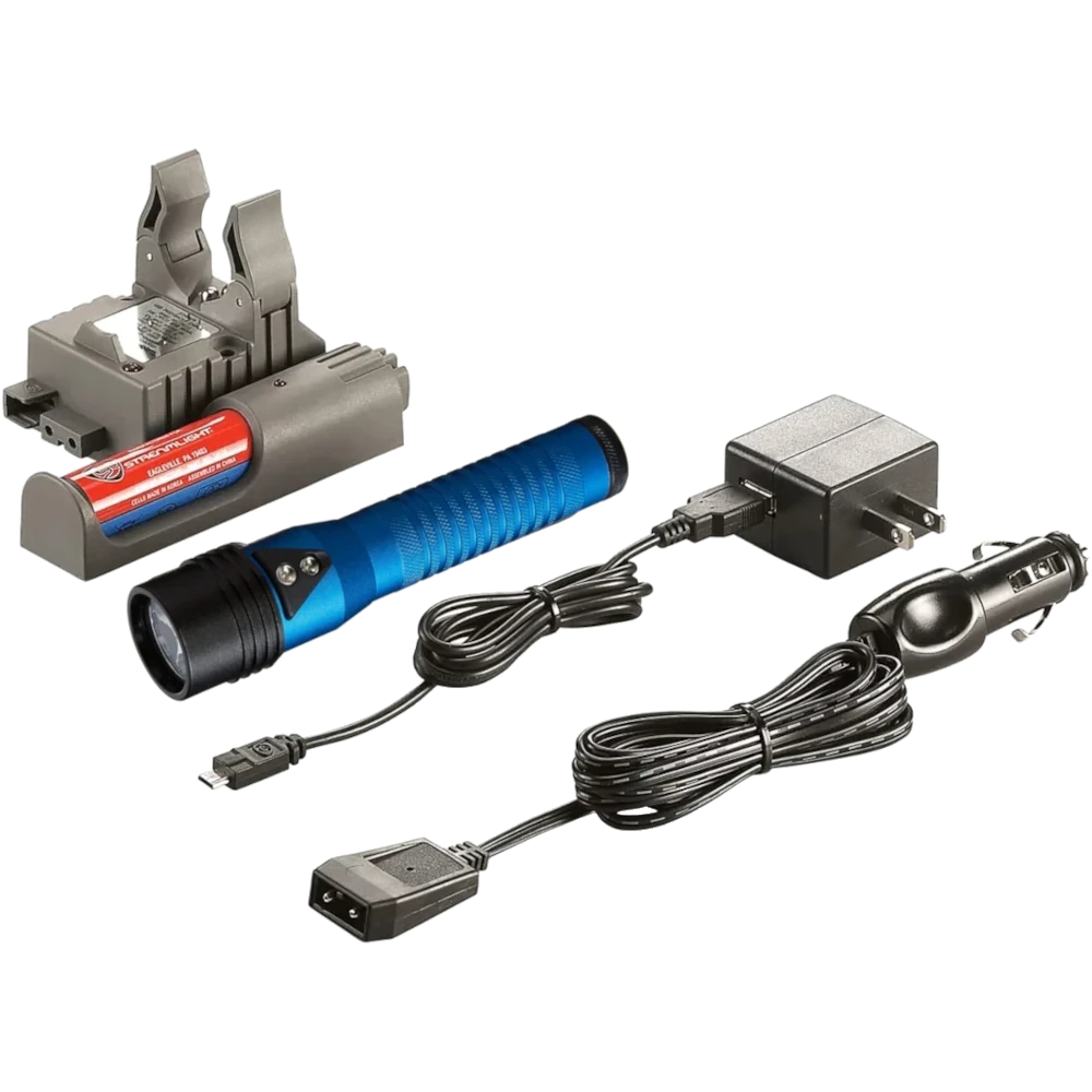 STREAMLIGHT 74782 Strion LED HL Rechargeable Flashlight with 120V AC/12V DC PiggyBack Charger - Blue