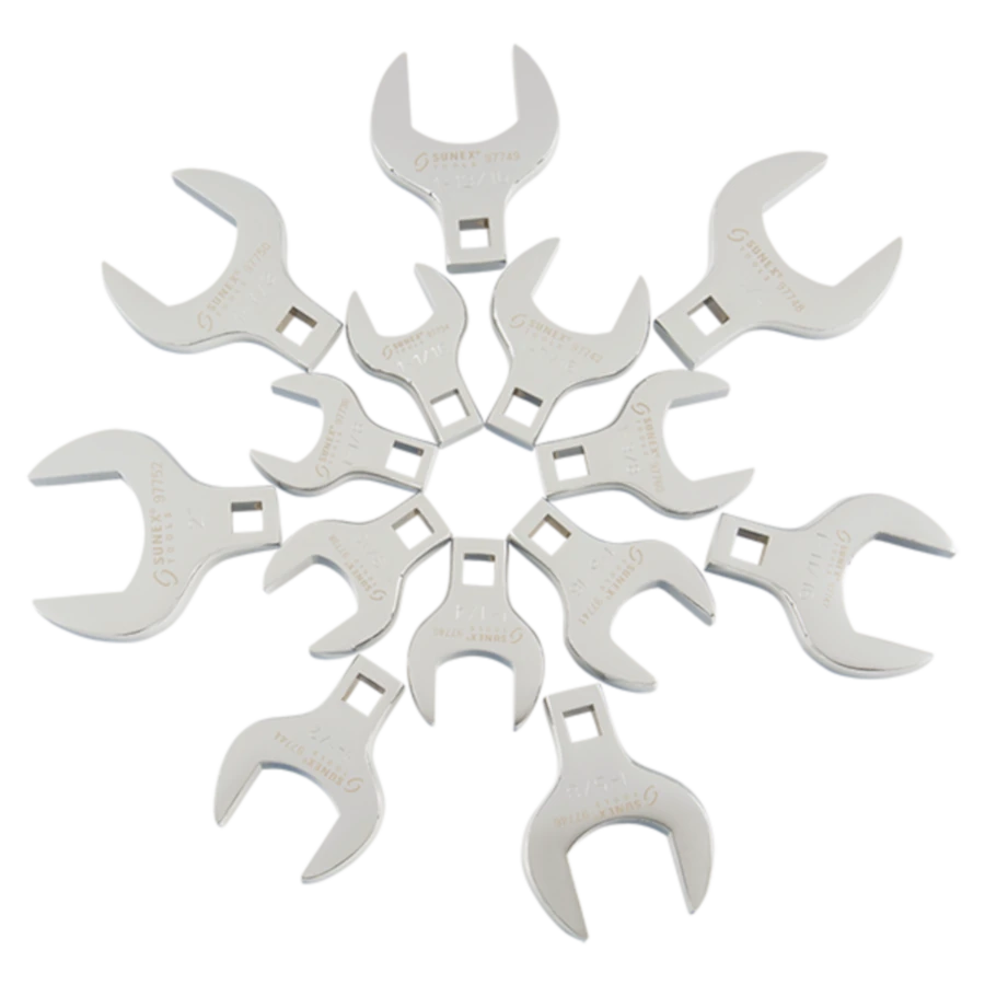Platinum 99320 10 Pc. Metric 3/8" Drive Flare Nut Crowfoot Wrench Set Fat Monkey Tools