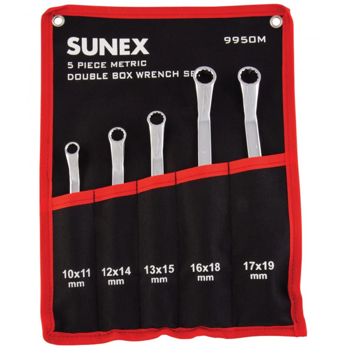 SUNEX 9950M 5 Pc Metric Double Box Wrench Set