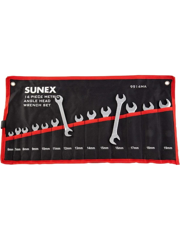 Sunex 14 PC. FULL POLISH METRIC ANGLE HEAD WRENCH SET