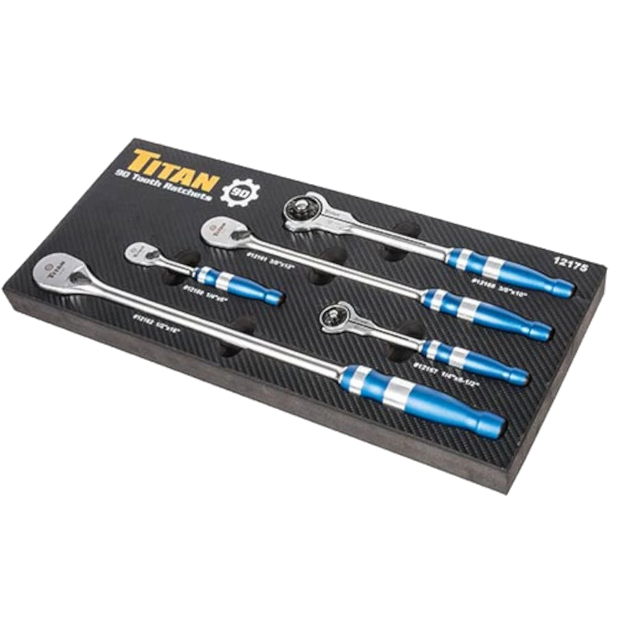 TITAN 12175 5pc 90 Tooth Ratchet Set