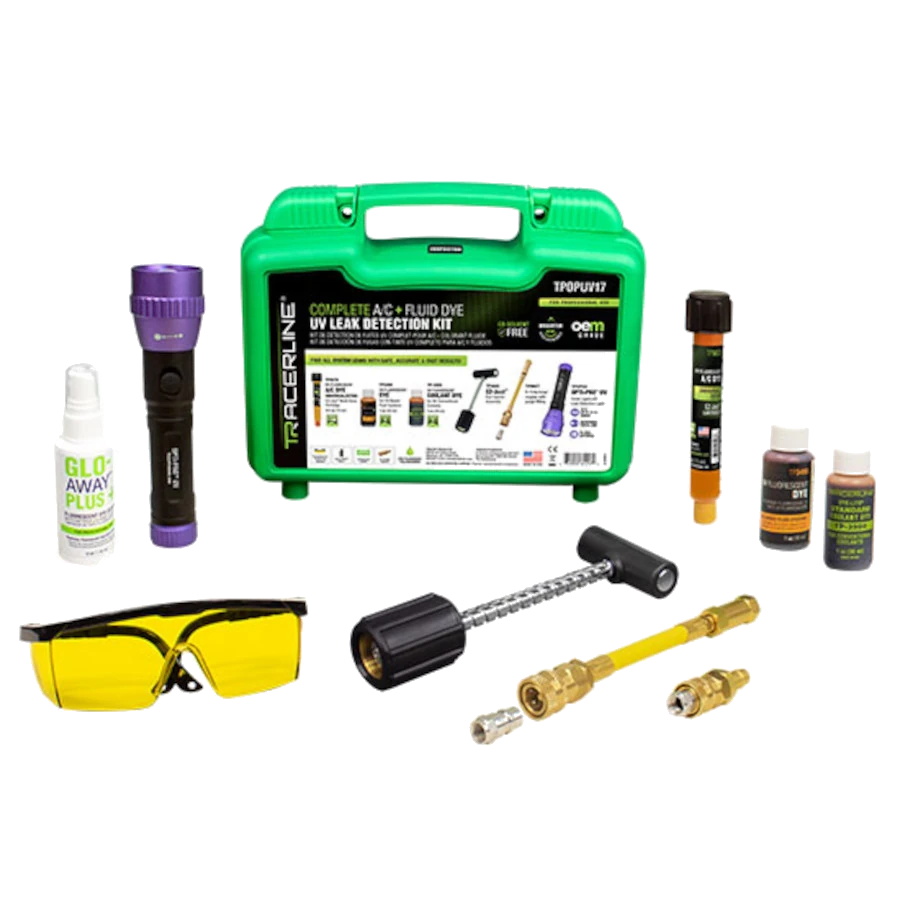 TRACERLINE Complete A/C and Fluid Dye UV Leak Detection Kit