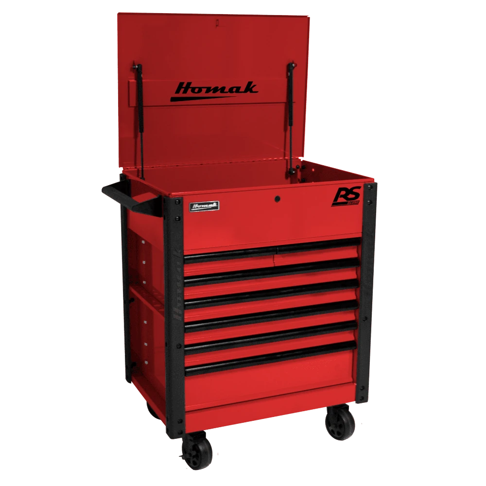 HOMAK 06035247 7 Drawer Tool Cart 35" RS Pro Series - Red