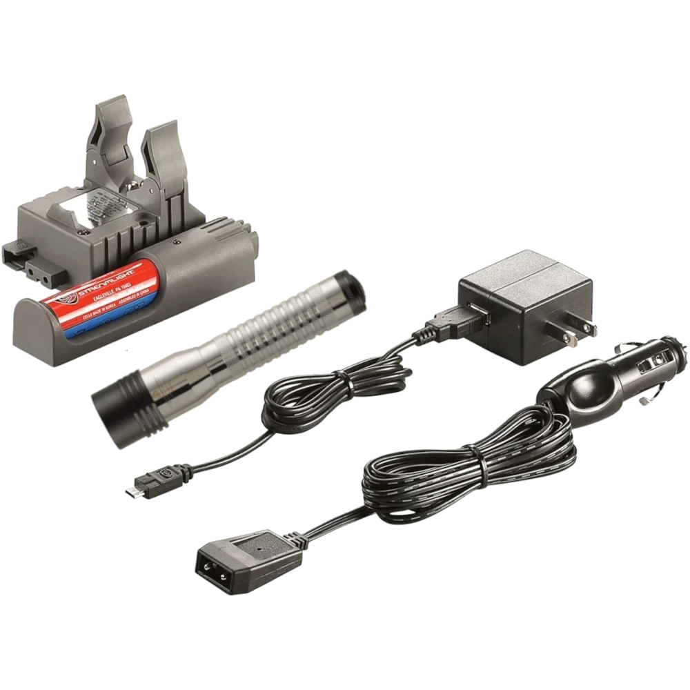 STREAMLIGHT 74783 Strion LED HL Rechargeable Flashlight with 120V AC/12V DC PiggyBack Charger - Silver