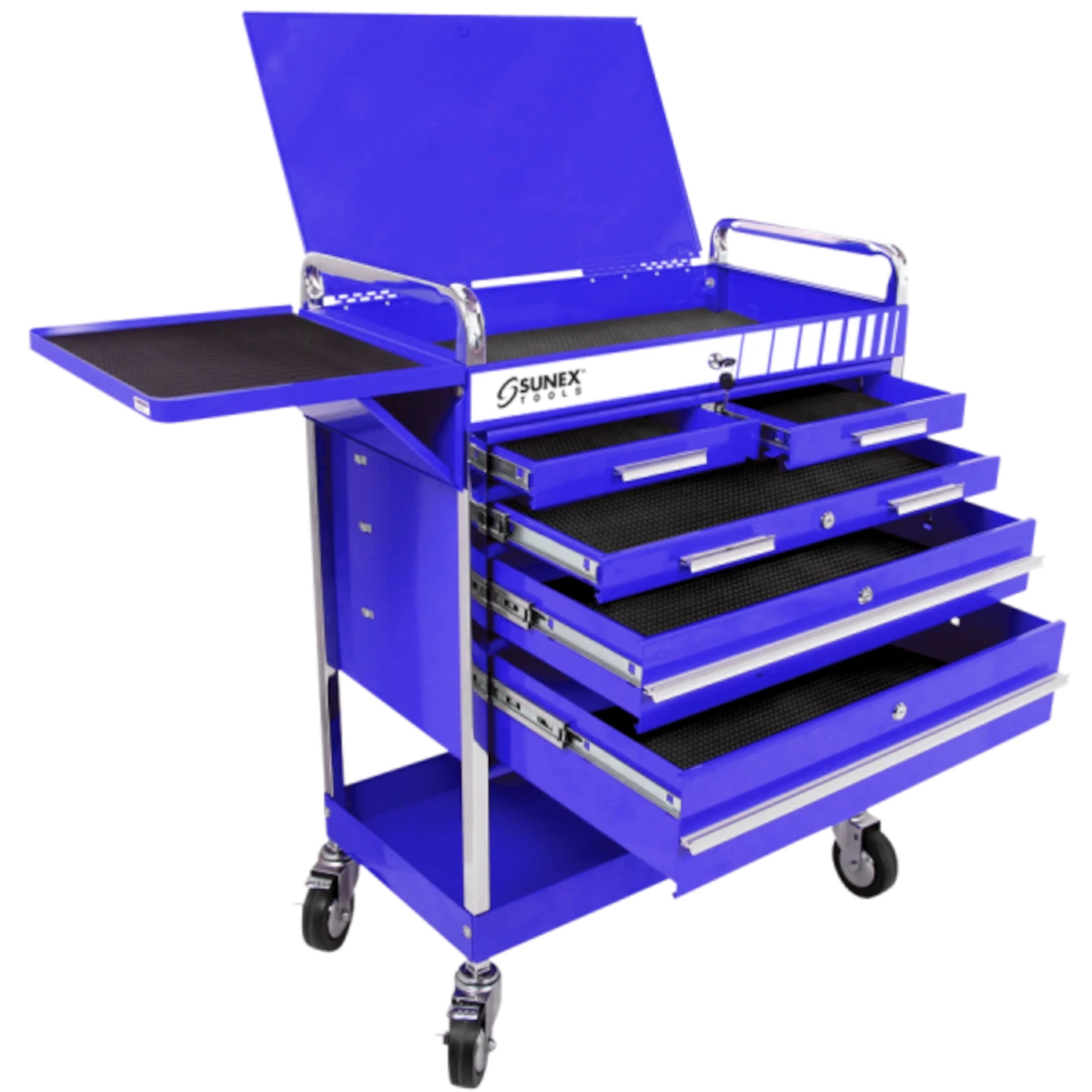 Sunex 8045BL Heavy Duty 5 Drawer Service Cart – Blue